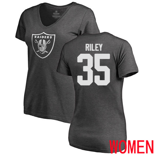 Oakland Raiders Ash Women Curtis Riley One Color NFL Football #35 T Shirt